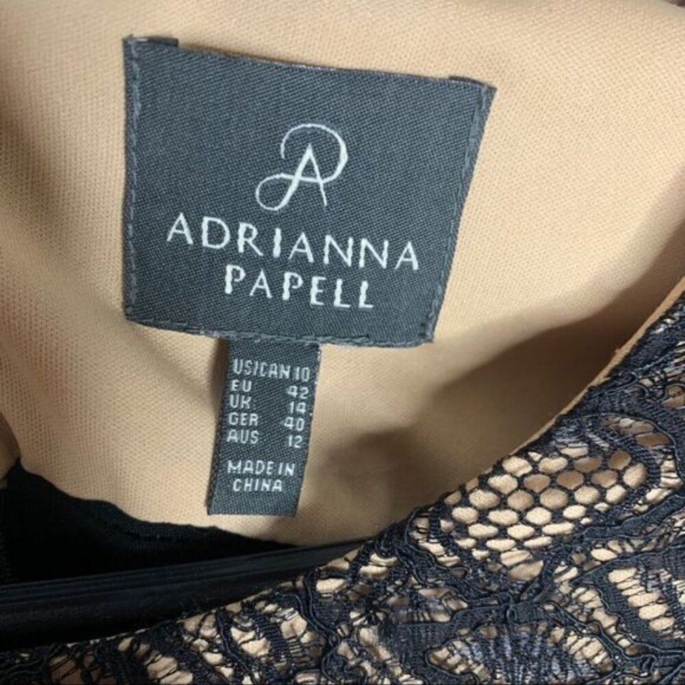 Adrianna Papell Size 10 Black Lacedress - image 3
